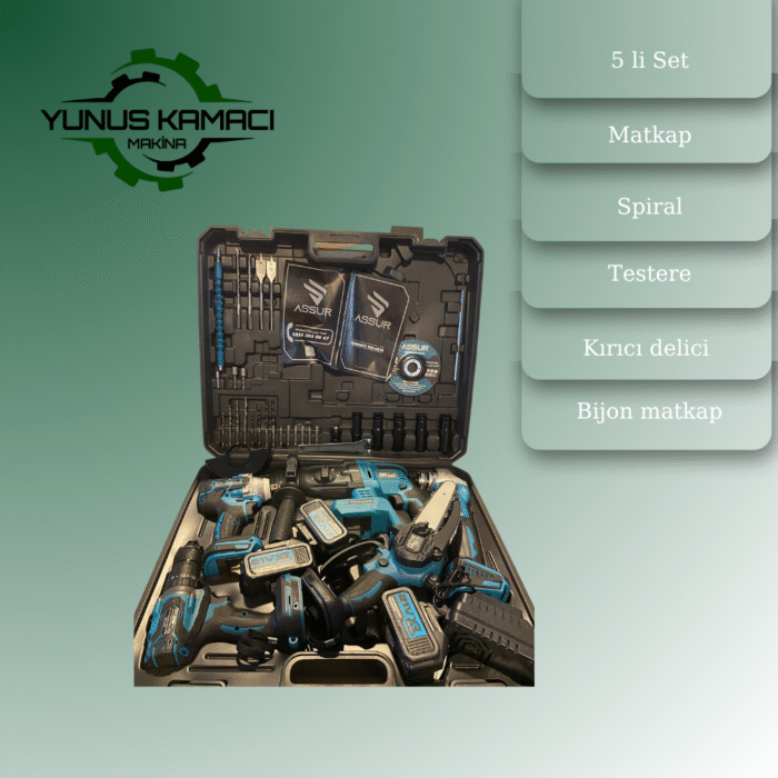 5 li akülü matkap seti